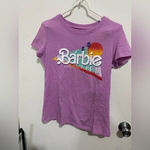 Barbie Lavender Short Sleeve Tee with Retro Sunset Graphic